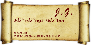 Járányi Gábor névjegykártya